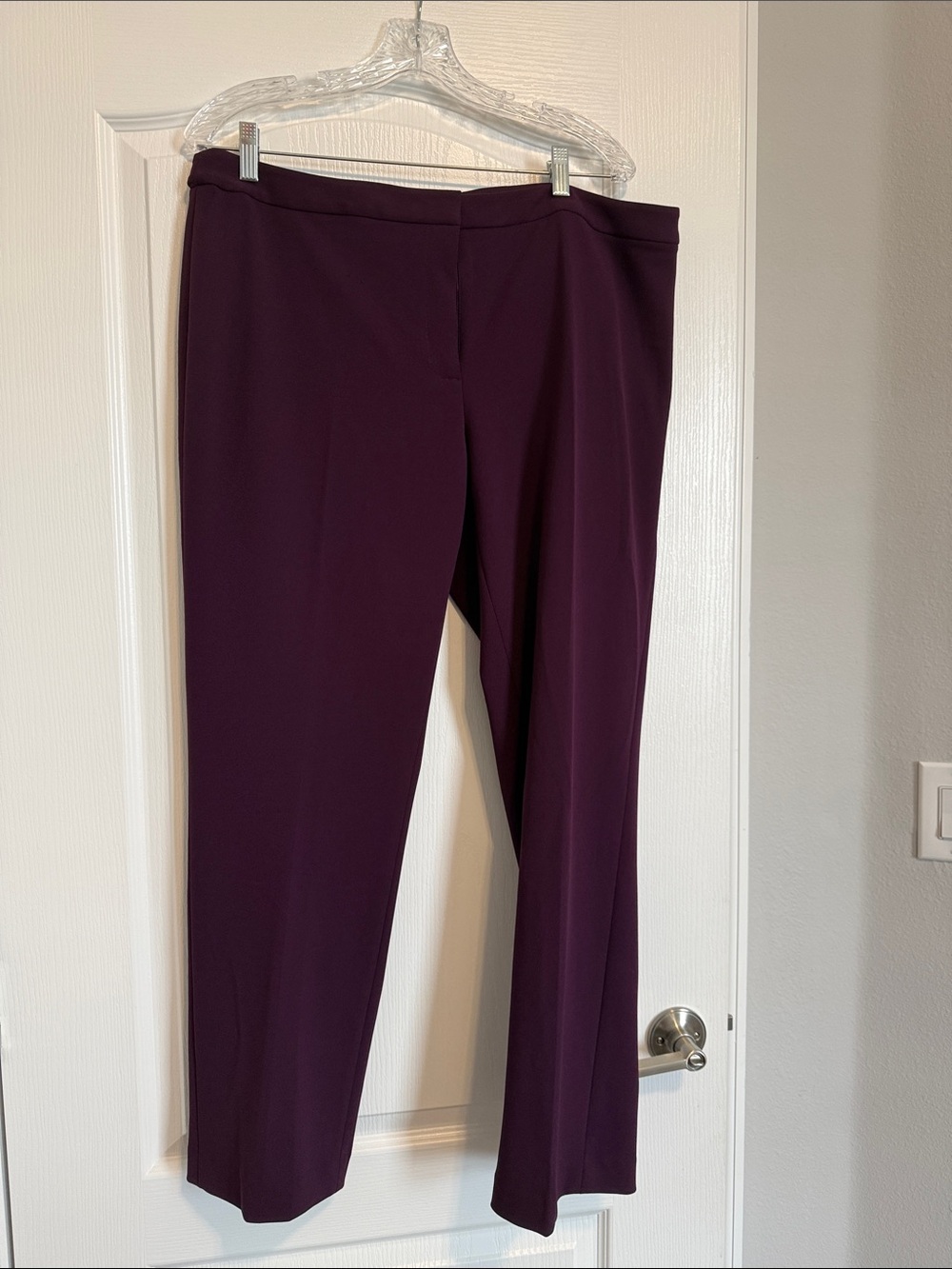 Calvin Klein Plum Straight-Leg Dress Pants